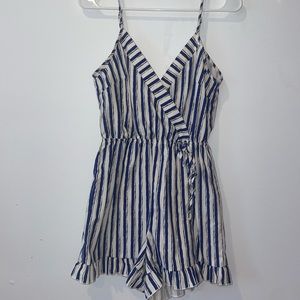 Boutique romper | white & blue striped | perfect for the summertime!